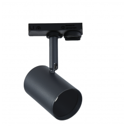 Foco a riel monofasico LED GU10 CILINDRO Negro (No Incluye Ampolleta)